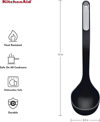 Miniatura 2 de KitchenAid - Cucharón de silicona, color negro