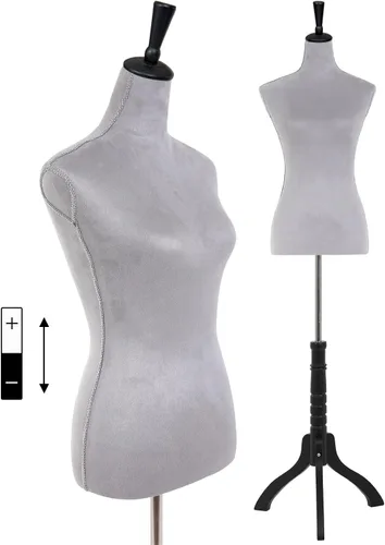 HCY Maniquí, forma de vestido, maniquí femenino, torso, ajustable, 59-67 pulgadas, soporte de cuerpo manicano mejorado para pantallas de mujeres,