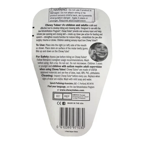 Miniatura 2 de Chewy Tubes, Paquete de 2 - Red Super Chews - Herramienta de tratamiento sensorial pediátrico y para adultos