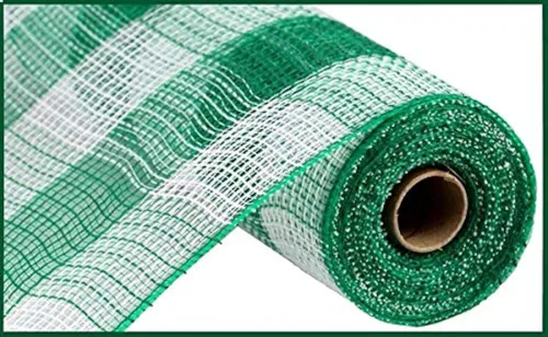 Yute sintético y malla decorativa de cuadros grandes, 10.5 pulgadas x 10 yardas (negro, blanco)