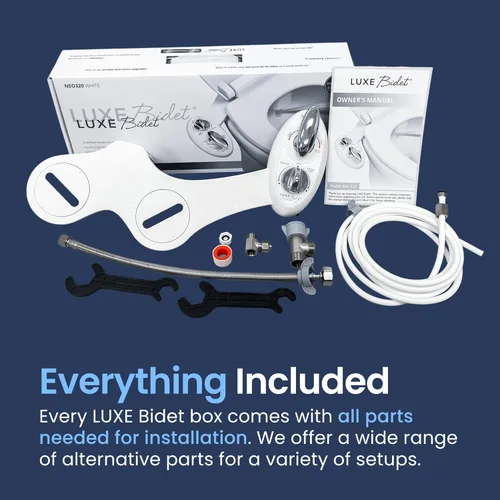 Miniatura 2 de Bidé mecánico no eléctrico Luxe Bidet Neo 320 (serie Elite) de agua fría y caliente; boquilla doble autolimpiante; accesorio con válvulas fuertes