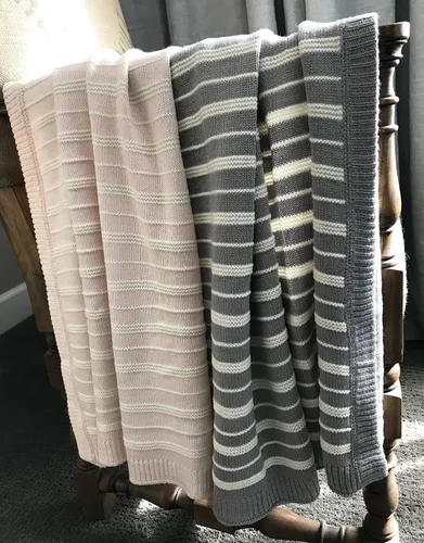 Miniatura 2 de Alrona Stripe Manta de bebé 30'x40 (gris clásico)
