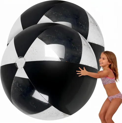 Miniatura 9 de Ceenna 2 Piezas Pelotas de Playa Gigantes de 60 Pulgadas Pelotas Inflables Grandes de Juguete para Piscina Juguetes de Natación de Verano Fiestas