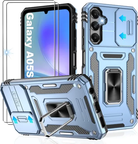 Miniatura 235 de Gritup para Samsung Galaxy S22 Funda con protectores de pantalla HD de 2 paquetes y cubierta deslizante para la cámara, protección contra caídas