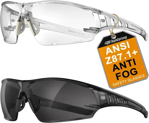 HTS HUNTERSKY Anteojos de seguridad antivaho ANSI Z87.1, tamaño pequeño, protección para laboratorio de ciclismo de pickleball S241 antivaho