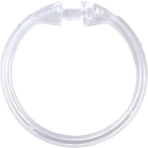 Miniatura 2 de Rocky Mountain Goods Simple Spaces - Anillos de cortina de plástico transparente, paquete de 12, clic de forma segura en su lugar, plástico