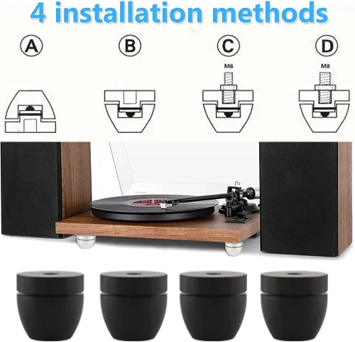 Miniatura 2 de Tertullus 4 piezas de cuentas de bola de altavoz pies de aislamiento de plataforma giratoria Almohadillas de plataforma amortiguador de audio pies