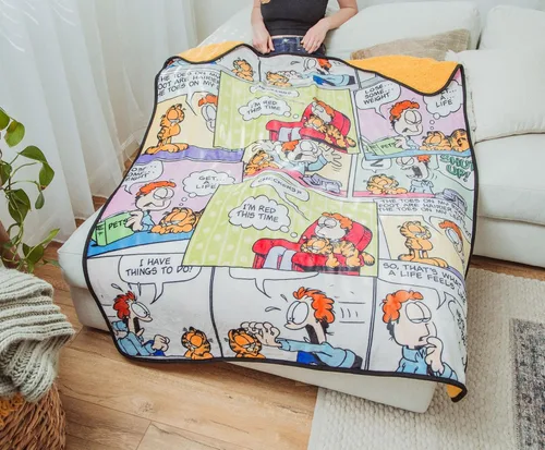 Miniatura 8 de Garfield and Jon - Manta de forro polar Sherpa con paneles de cómic, funda de poliéster suave para sofá, cama, 50 x 60 pulgadas