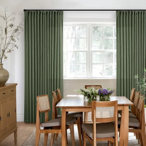 Miniatura 29 de Cortinas de lino natural con pliegues fruncidos de 120 pulgadas de largo para sala de estar, cortinas plisadas con ganchos y lengüeta trasera