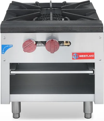Miniatura 8 de WESTLAKE Gama de ollas de gas comercial, 2 quemadores de gas natural y propano con 80000 x 2 BTU, estufa de cocina de encimera de 18 pulgadas