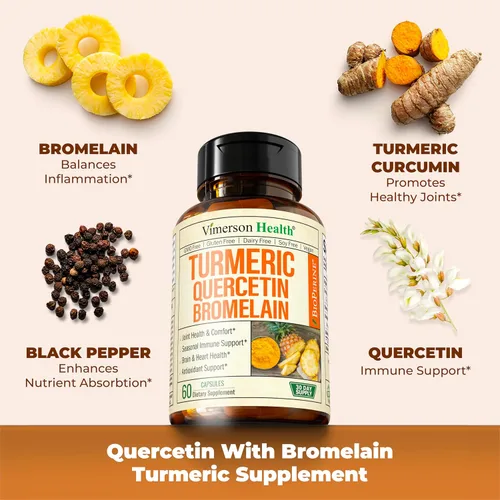 Miniatura 4 de Vimerson Health Suplemento de quercetina con bromelina y cúrcuma Boswellia - Potente dúo de apoyo para las articulaciones y el sistema inmunológico