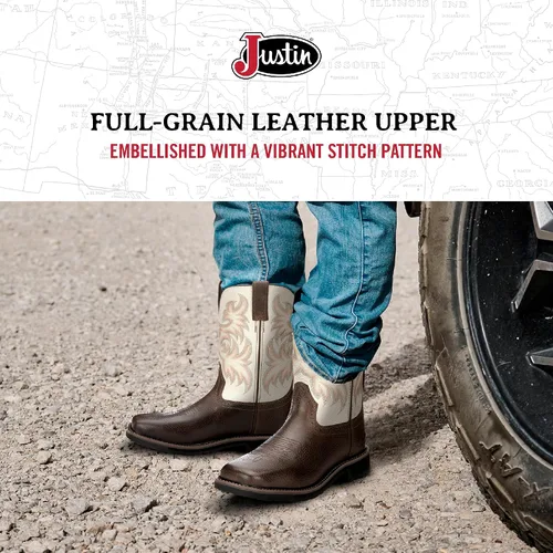 Miniatura 6 de Justin Botas de trabajo blancas Stampede Sq Toe para hombre