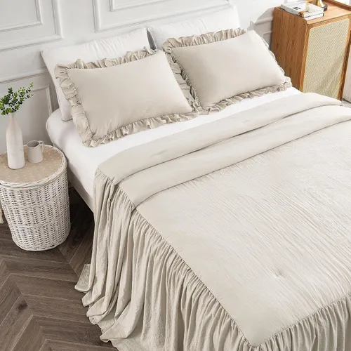 Miniatura 5 de Bonlino Juego de Ropa de Cama para el Hogar Conjunto de Colcha Edredón - Colcha de Granja Cubrecama de Verano Colchas, Edredón Ligero Elegante Ropa