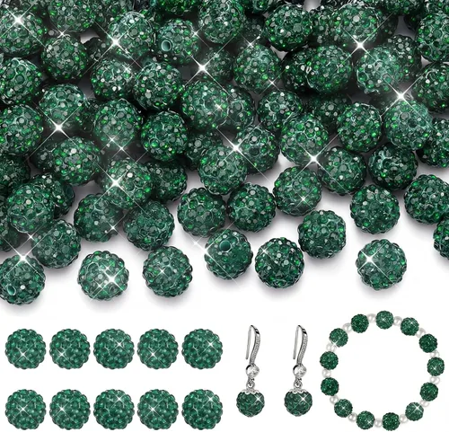 Miniatura 11 de Hicarer 120 cuentas de diamantes de imitación para pulseras, fabricación de bolígrafos de 0.394 pulgadas (0.394 in) de cristal brillante, arcilla