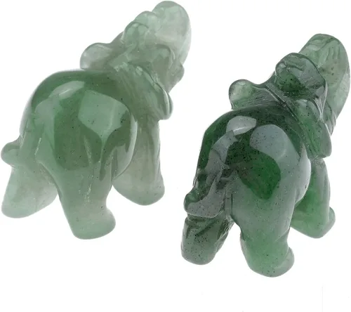 Miniatura 6 de Jovivi 2 piezas de piedras preciosas curativas talladas naturales de elefante de cristal, estatuas de 1.5 pulgadas, decoración del hogar, decoración