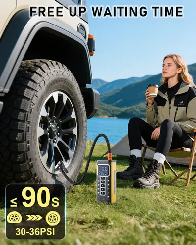 Miniatura 2 de Compresor de Aire Portátil Inflador de Neumáticos, Compresor de Aire de 150 PSI para Neumáticos de Coche, Inflador de Neumáticos Portátil para Coche