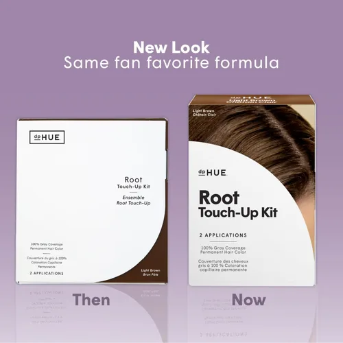 Miniatura 2 de dpHUE Kit de retoque de raíz, marrón claro, tinte permanente para el cabello para cobertura de canas, incluye dos aplicaciones, sin parabenos, SLS