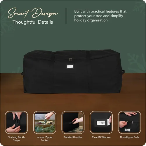 Miniatura 4 de Covermates Keepsakes Bolsa de Cincha para Árbol de Navidad – Almacenamiento de Árbol de Poliéster Duradero con Asas Reforzadas y Correas de Cincha