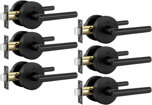 Miniatura 49 de Goldenwarm - Paquete de 1 picaporte negro inactivo de una sola cara, con tirador de puerta de extracción mate, resistente, para armario o despensa