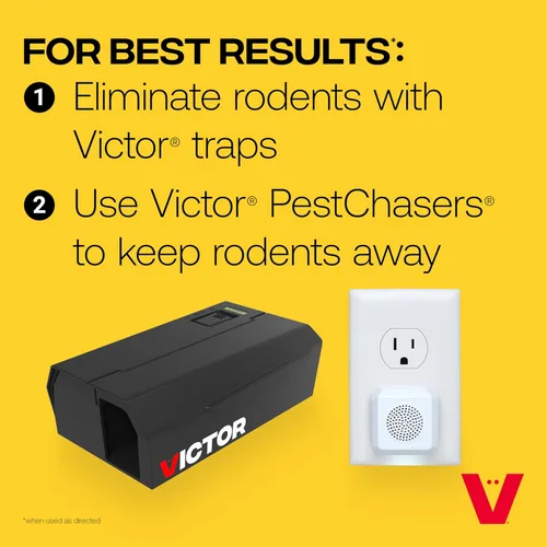 Miniatura 4 de Victor PestChaser - Repelente ultrasónico de roedores para interiores con luz nocturna, paquete de 3 dispositivos de enchufe disuasorio de roedores