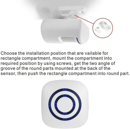 Miniatura 3 de Timbre de puerta con sensor de movimiento para negocios, kit de timbre para exteriores, alerta de entrada inalámbrica: Timbre de sensor