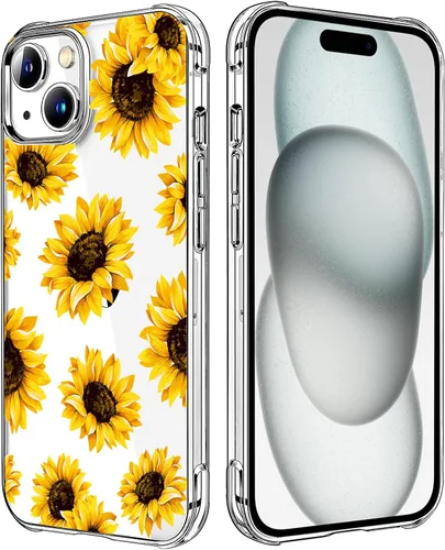 Miniatura 91 de Funda transparente de girasol compatible con iPhone SE 2022 SE 2020 7 8, funda trasera floral para niñas y mujeres, funda protectora transparente