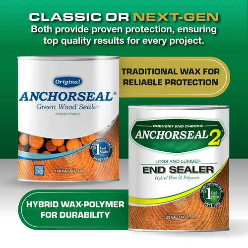 Miniatura 5 de ANCHORSEAL 2 Sellador para extremos de troncos y maderos - Previene hasta el 90% de las grietas en las testas (hendiduras por secado)