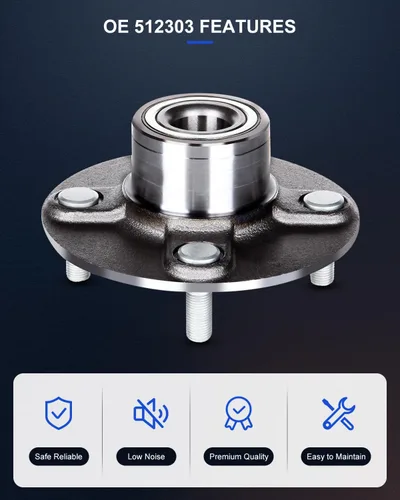 Miniatura 3 de ECCPP Buje de rueda y conjunto de rodamiento trasero 512303 para 2000 2001 2002 2003 2004 2005 2006 -Datsun Sentra Reemplazo para 4 lengüetas