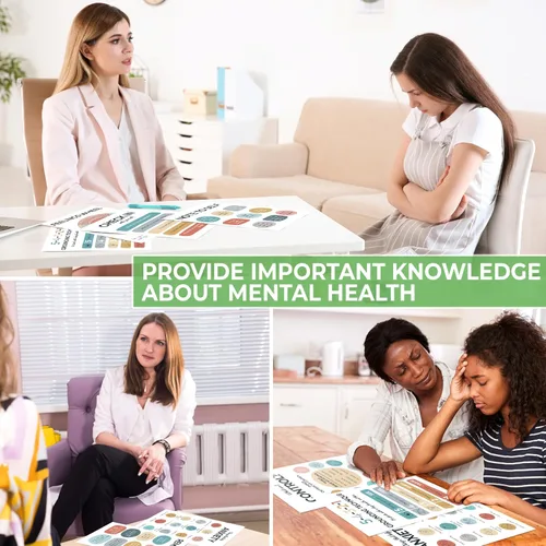 Miniatura 4 de 12 piezas de carteles de salud mental, decoración de oficina de terapia, imprescindibles para oficina de consejería, suministros para consejeros