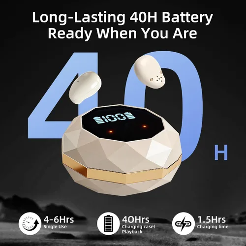 Miniatura 3 de Auriculares para dormir de lado, mini Bluetooth inalámbrico invisible 5.4, auriculares para dormir con pantalla LED, auriculares pequeños