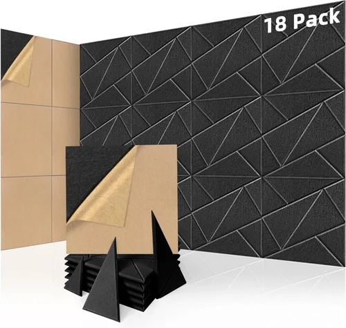 Miniatura 11 de Art3dwallpanels Paquete de 12 Paneles Acústicos de 12" X 12" Paneles de Pared Insonorizantes Autoadhesivos Amortiguadores de Sonido, Decoración