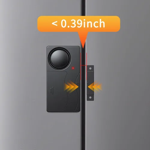 Miniatura 3 de WSDCAM Alarma de puerta cuando se abre la puerta, inalámbrica de 110 dB antirrobo con control remoto, timbres de puerta, alarmas de seguridad Negro