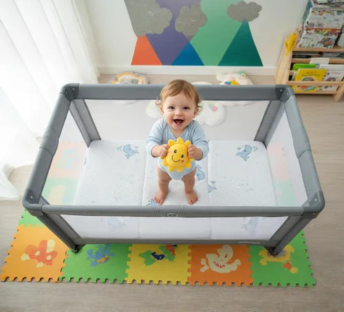 Miniatura 2 de Colchón triple Pack and Play, 38 x 26 pulgadas, transpirable, de alta densidad, suave y firme, de espuma viscoelástica, colchón plegable para Pack N