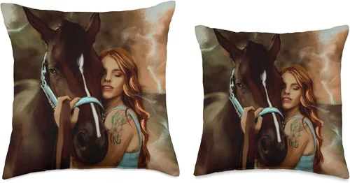 Miniatura 3 de Stress Free Threads Hazel The Quarter Horse - Almohada de 16 x 16 pulgadas, multicolor