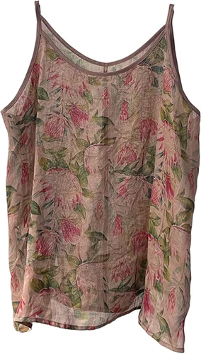 Miniatura 10 de LZJN Camiseta sin mangas para mujer, transpirable, con estampado floral