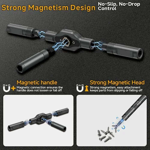 Miniatura 6 de Juego de mini destornilladores magnéticos 24 en 1 con puntas de acero S2 y estuche de almacenamiento Kit de precisión profesional