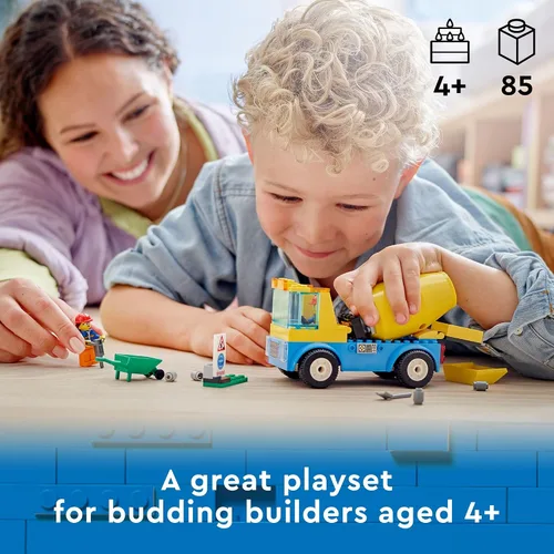 Miniatura 2 de LEGO City Great Vehicles 60325 - Camión mezclador de cemento para niños en edad preescolar, niños y niñas a partir de 4 años (85 piezas)