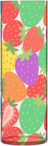 Floreros de plástico de frutas de fresa de dibujos animados coloridos de 11.8 x 3.9 pulgadas, pequeños jarrones decorativos de flores estéticas para