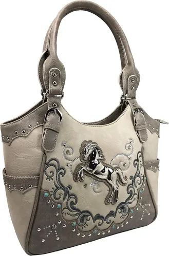 Miniatura 2 de Zelris Western Mustang - Bolso de mano con bordado de caballo turquesa