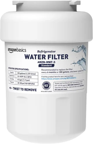 Miniatura 9 de Amazon Basics Cartucho de filtro de agua de repuesto compatible con refrigerador GE MWF, paquete de 1, filtración premium