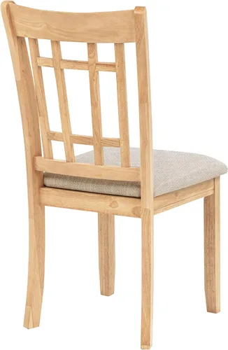 Miniatura 10 de Coaster Home Furnishings - LAVON - Madera y tela - Sillas de comedor sin brazos con asiento tapizado - Juego de 2 - Roble claro y lino - 106622