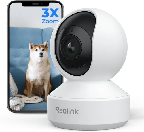 REOLINK Cámara de seguridad para interiores, cámara WiFi enchufable Super HD de 5MP con PTZ, seguimiento automático, IA humana/mascota, ideal para