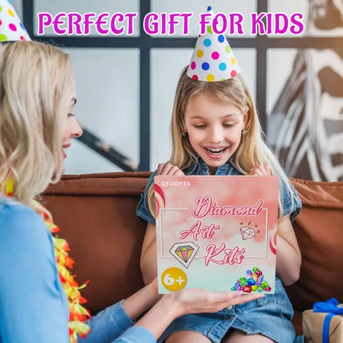 Miniatura 5 de QEUOYSS Kit de arte de diamantes para niños con marco de madera, arte y manualidades para niños de 6 a 8 a 10 a 12 años, fácil de hacer tú mismo