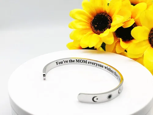 Miniatura 338 de Pulseras inspiradoras para mujer, joyería de acero inoxidable, con refranes, pulsera motivacional con mensaje oculto, pulseras grabadas para mejor