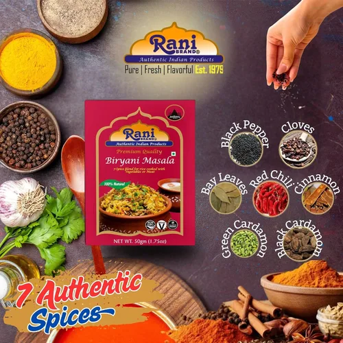Miniatura 2 de Rani Biryani Masala Curry (mezcla de 7 especias para platos de arroz indio, pullao/pilau) 1.75 onzas (1.76 oz) ~ Todo natural Vegano Sin