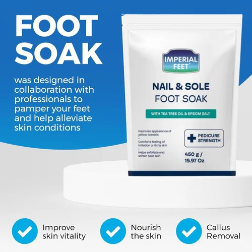Miniatura 8 de Imperial Feet Epsom Salt Foot Soak (grado pedico): reparación de uñas de los pies, pie de atleta de hongos, suaviza callos, pies cansados y Verde