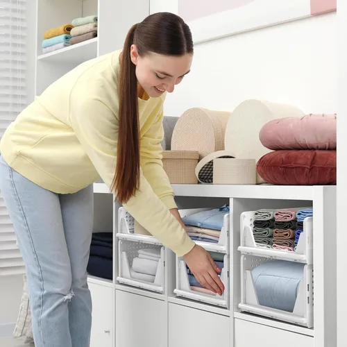 Miniatura 7 de Sorbus Organizador de estantes – Organizador de estante de armario para ropa, armario, baño, cocina, garaje – Cestas organizadoras de estantes