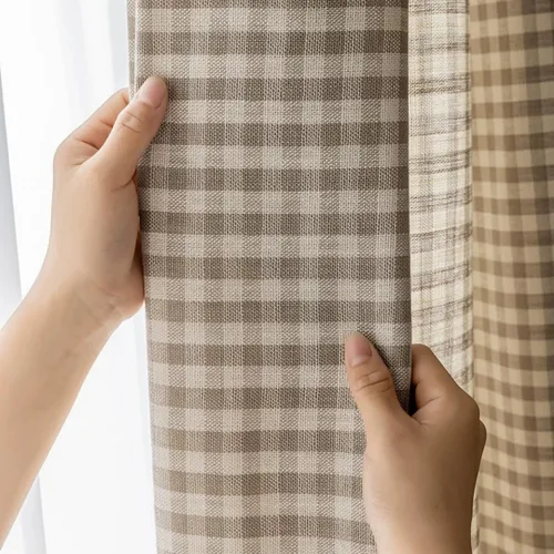 Miniatura 6 de 2 paneles de cortina de mezcla de lino y algodón de 84 pulgadas de largo, para sala de estar, dormitorio, bloqueo de media luz, bolsillo para barra