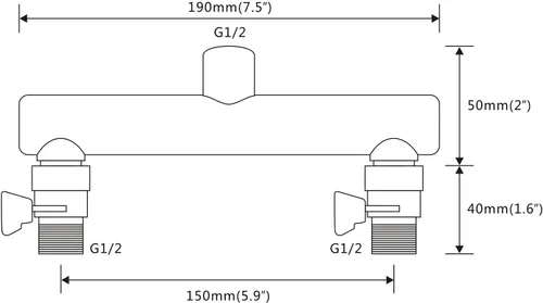 Miniatura 6 de Colector de ducha de doble salida con válvula de cierre, adecuado para sistema de ducha de doble rociador, cromo, STC03