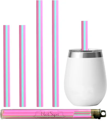 Miniatura 11 de Pajitas reutilizables de forma ergonómica fabricadas en Estados Unidos, vasos y tazas 4 medianas de 8 a 20 onzas para uso en bebidas frías o Aqua